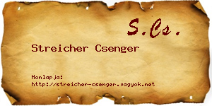 Streicher Csenger névjegykártya